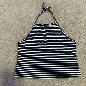 Halter striped crop top from shein